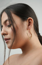 SQUARE GOLD HOOP